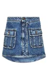Jw Anderson Blue Curved Patch Pocket Denim Miniskirt
