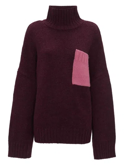 JW ANDERSON WOMEN'S PATCH POCKET TURTLENECK JUMPER SWEATER