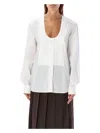 Jw Anderson Women's Pintuck Bib Shirt In White