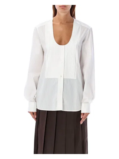 JW ANDERSON WOMEN'S PINTUCK BIB SHIRT