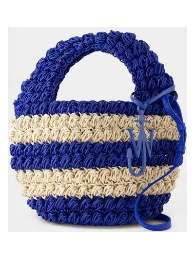 Jw Anderson Women's Popcorn Basket Tote Bag In Blue