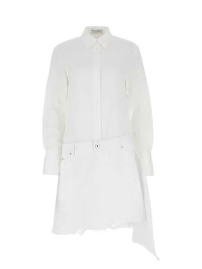 JW ANDERSON WOMEN'S POPLIN AND DENIM DRESS