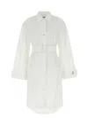 Jw Anderson Abito Chemisier In Popeline Bianco  Donna