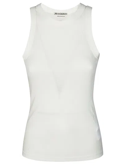 Jw Anderson Women's Ribbed Sleeveless Tank Top In White