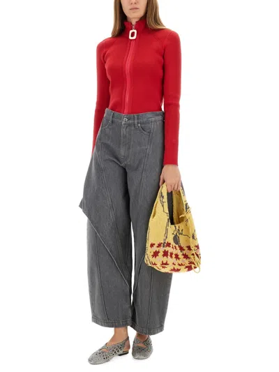 Jw Anderson Women "sculptural" Jeans In Gray