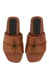 Jw Anderson Eco-leather Slides With Front Logo In Black