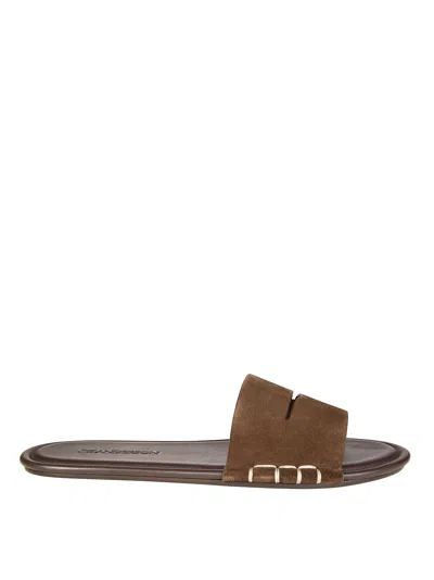 Jw Anderson Women's Split Cow Suede Leather Loafer Slide In Black