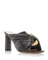 Jw Anderson Twisted Leather Mules Heel 8 Cm In Black