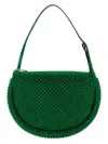Jw Anderson Women Green Suede Bumper-moon Shoulder Bag