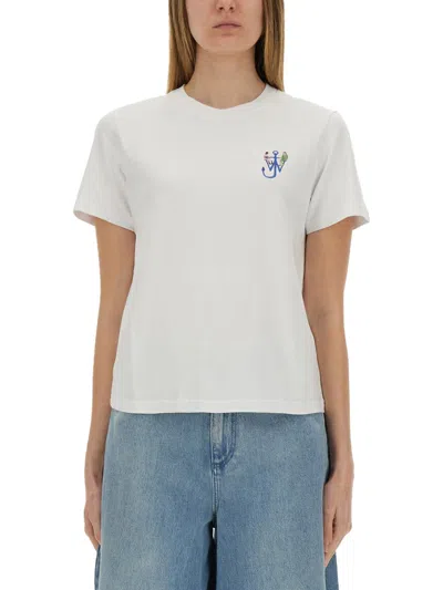 JW ANDERSON JW ANDERSON WOMEN T-SHIRT WITH LOGO AND PRINT