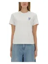 Jw Anderson White Embroidered Logo Printed T-shirt In White