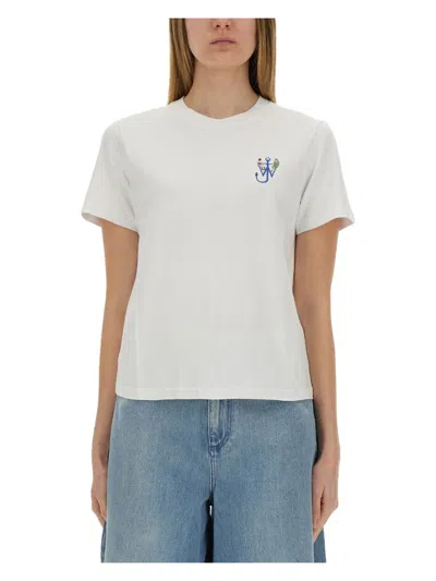 JW ANDERSON WOMEN'S T-SHIRT WITH LOGO AND PRINT