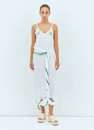 Jw Anderson Women Tassel Strap Twisted Dress In White