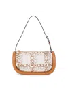 Jw Anderson Bumper-17 Beige Shoulder Bag With Logo Print In White Miulti