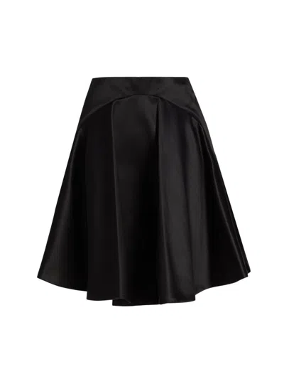 Jw Anderson Women's Tipped Hem Cotton-silk Midi-skirt In Black