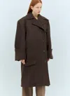 Jw Anderson Women Turn-up Cuffs Oversized Coat In Brown