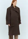 Jw Anderson Women Turn-up Cuffs Oversized Coat In Brown