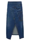 Jw Anderson Jwanchor Twisted Midi Skirt In Blue