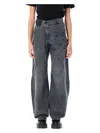 Jw Anderson J. W. Anderson Wide-leg Twisted Design Denim Pants In Grey