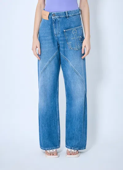 Jw Anderson Women Twisted Workwear Jeans In Blue