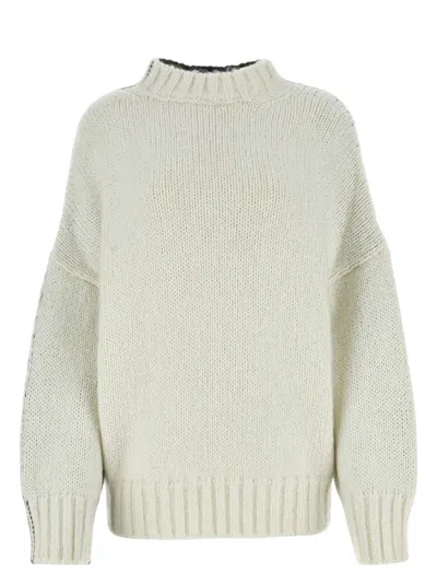 JW ANDERSON WOMEN'S TWO-TONE ACRYLIC BLEND SWEATER | SIZE SMALL | KW1018YN0272 COLOR 903