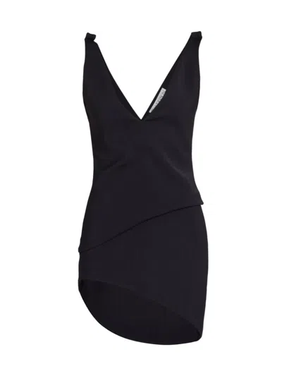 Jw Anderson V-neck Sleaveless Mini Dress In Black