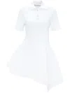 Jw Anderson Asymmetric Mini Polo Dress In White