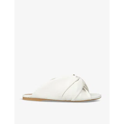 Jw Anderson Womens White Chain Twisted-strap Leather Sandals