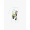 Jw Anderson Womens White Flower Pot Graphic-print Organic-cotton Jersey T-shirt In White