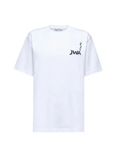 Jw Anderson Women White Logo And Print T-shirt