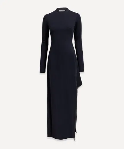 Jw Anderson Zip-detail Jersey Minidress In Midnight Blue