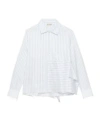 Jw Anderson Womens Asymmetric Draped Shirt In White  Blue In White