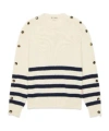 Jw Anderson Womens Buttoned Sleeve Breton Jumper In Ivory In Neutral