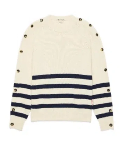 JW ANDERSON WOMENS BUTTONED SLEEVE BRETON JUMPER IN IVORY