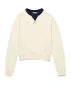 Jw Anderson Womens Contrast Collar Sweatshirt In Ecru  Navy In Neutral