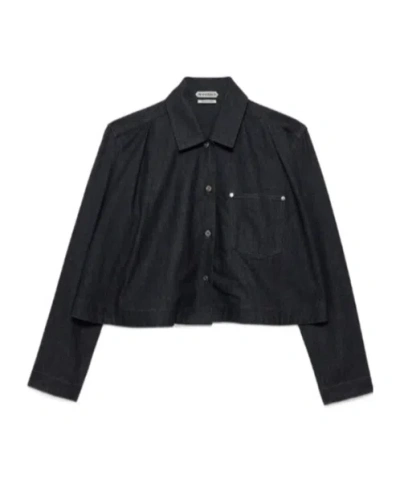 Jw Anderson Womens Flare Hem Shirt In Indigo In Black