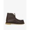 Jw Anderson Shearling-lined Suede Boots In Brown