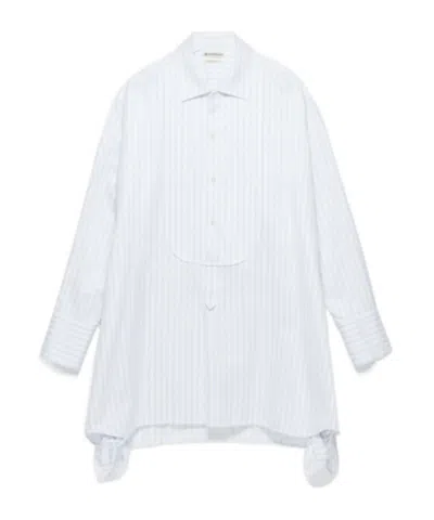 Jw Anderson Womens Knotted Detail Shirt Dress In White  Blue