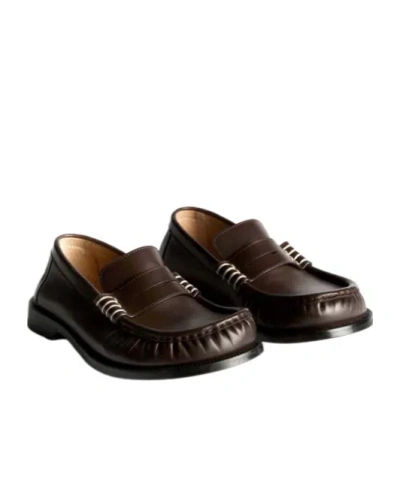 Jw Anderson Brown Full Grain Calf Leather Flat Shoes
