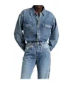 Jw Anderson Womens Oversized Denim Shirt In Mid Blue In Blue