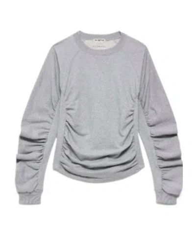 Jw Anderson Womens Ruched Sleeve Sweatshirt In Mid Grey Melange In Gray