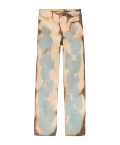 Jw Anderson Womens Straight Leg Bleached Denim Jeans In Peach In Multi