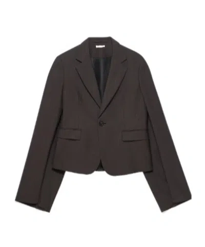 Jw Anderson Womens Tailored Bell Sleeve Jacket In Chocolate Brown In Gray