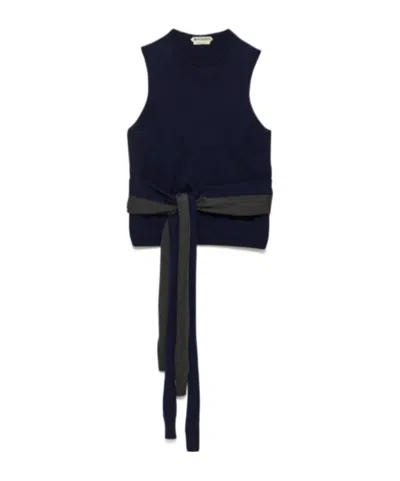Jw Anderson Womens Waist Tie Tank Top In Navy In Blue