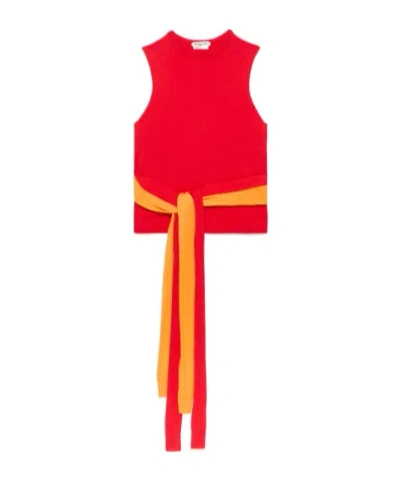Jw Anderson Womens Waist Tie Tank Top In Red