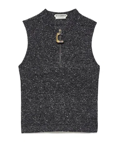 Jw Anderson Womens Zipped Tank Top In Black