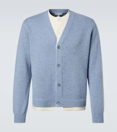 Jw Anderson Wool And Cashmere Cardigan In Blue