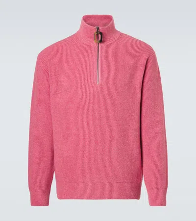 Jw Anderson Half-zip Sweater Sweaters And Cardigans Pink In Red