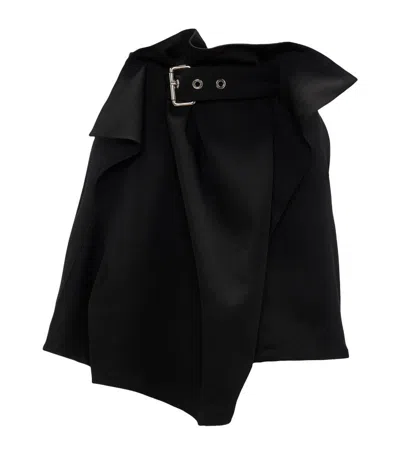 Jw Anderson Wool Asymmetric Mini Skirt In Black