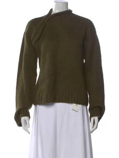 Pre-owned Jw Anderson Wool Asymmetrical Sweater In Green